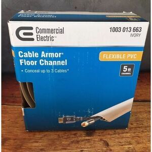 Commercial Electric 5 Foot‎ Cable Armor Floor Channel Flexible PVC Ivory
